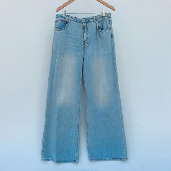 Reformation Jeans Cary High Rise Slouchy Wide Leg Jeans Light Bowen 31 Baggy - Picture 3 of 11